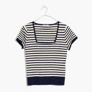 Madewell Square-Neck Sweater Tee in Stripe